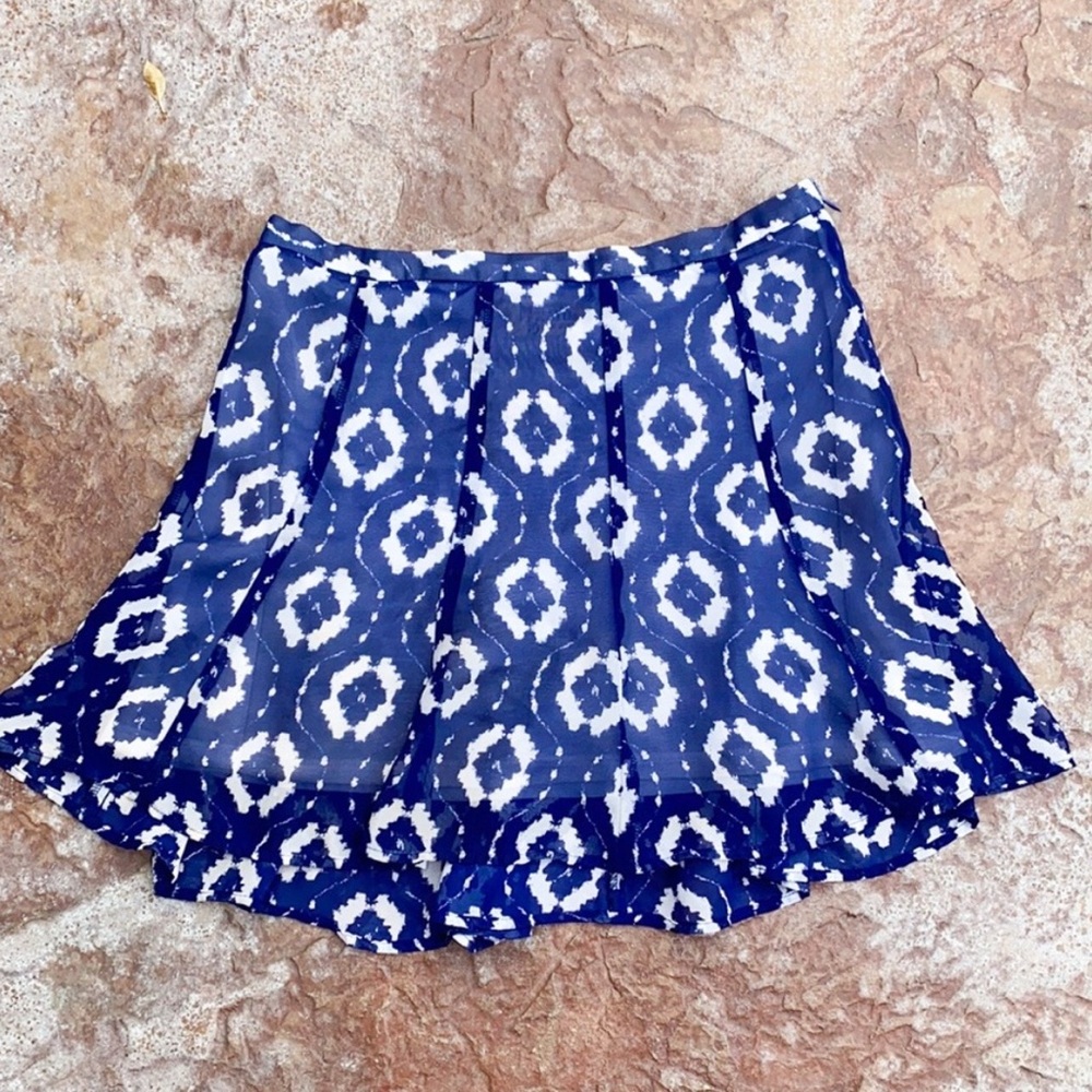 Show Me Your MuMu Abstract Skater Chiffon Mini Skirt M